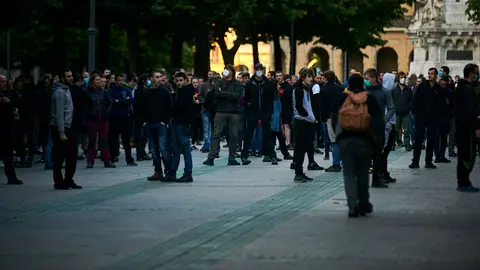 Cientos de personas se manifiestan en Pamplona a favor del preso Patxi Ruíz, asesino de Tomás Caballero. PABLO LASAOSA