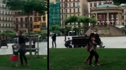 La preocupación y la rabia de unos padres con niños ante la violencia abertzale en Pamplona