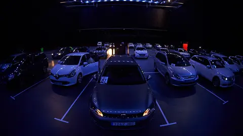 El Navarra Arena reabre sus puertas para una sesión de cine en el comienzo de la Fase 2. MIGUEL OSÉS