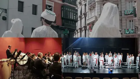 Imagen de la Pamplonesa y la Coral de Barañáin cantando la &#34;alegría sanferminera&#34; del maestro Turrillas.