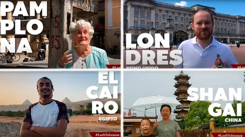 Montaje del vídeo por todo el mundo distribuido por el Ayuntamiento de Pamplona sobre la campaña Los Viviremos de San Fermín AYUNTAMIENTO DE PAMPLONA