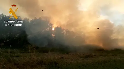 Incendio de monte bajo en Santacara GUARDIA CIVIL