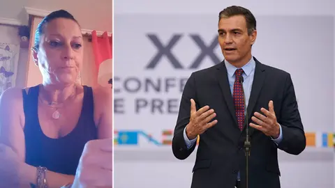 Pedro Sánchez interviene ante los medios en la XXI Conferencia de Presidentes celebrada en San Millán de la Cogolla. PABLO LASAOSA