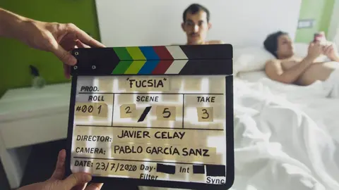 Natxo Lapiedra Fernández y Nicolás Garrido Murúa durante rodaje del cortometraje &#39;Fucsia&#39;. CEDIDA