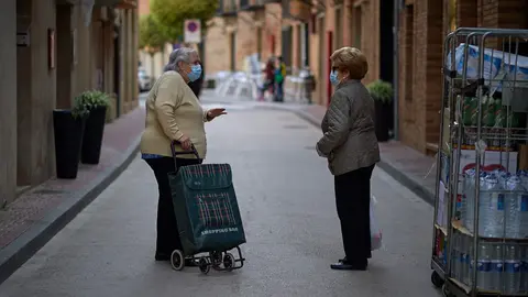 La localidad navarra de Falces se prepara para entrar en el confinamiento desde este miercoles por el elevado numero de casos por coronavirus. MIGUEL OSÉS