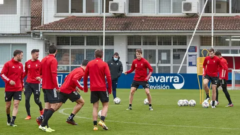 Sesión de entrenamiento en Tajonar. CA Osasuna.