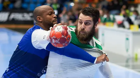 Partido de balonmano jugado entre Anaitasuna y Benidorm jugado en el Pabellón Anaitasuna de Pamplona. MIGUEL OSÉS