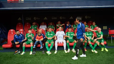 Rueda de prensa de la presentacion del Xota en el estadio de El Sadar. MIGUEL OSÉS