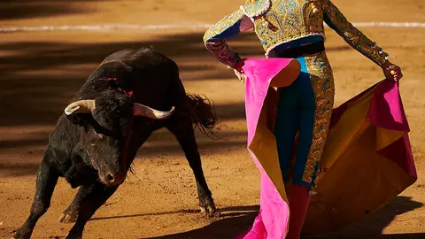 Novillada de las Ferias de Tafalla a cargo de Hermanas Azcona lidiada por Diego garcía, Clemente Jaume y Nabil ‘El Moro’. PABLO LASAOSA