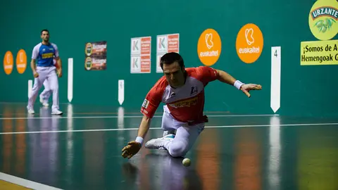 Partido de pelota correspondiente a la quinta  jornada de la liguilla del Campeonato de Parejas 2022 entre Elezkano II-Zabaleta y Peña II-Albisu disputado en el frontón Labrit de Pamplona. IÑIGO ALZUGARAY