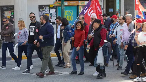 Manifestación de los sindicatos UGT y CCOO con motivo del 1 de Mayo. IÑIGO ALZUGARAY