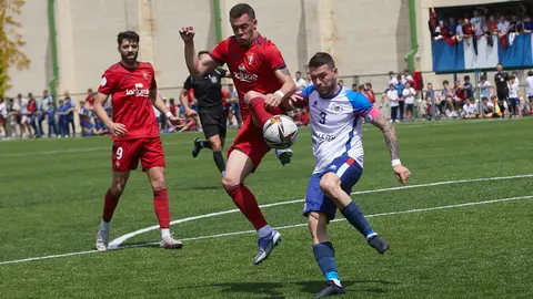 Partido correspondiente a la jornada 33 del Grupo II de Segunda RFEF entre Mutilvera y Osasuna Promesas disputado en el estadio Mutilnova de Mutilva. IÑIGO ALZUGARAY