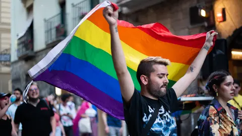 Kalejira con motivo del día Internacional contra la Homofobia y la Transfobia convocada por la Plataforma E28J de Pamplona. IRAITZ IRIARTE.