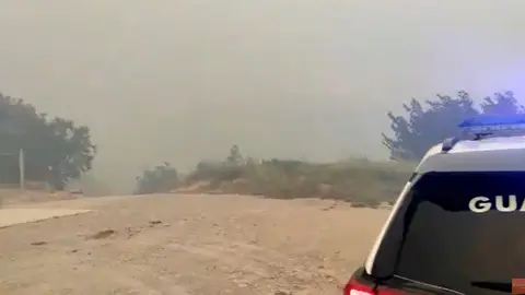 El humo llega hasta la localidad de Belascoain