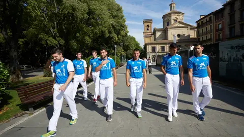 Presentación del Torneo de Pelota de San Fermín en la capilla del Santo con la presencia de todos los pelotaris que participan. IÑIGO ALZUGARAY