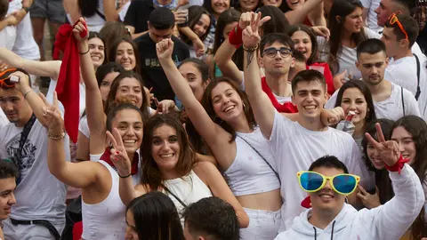 Chupinazo del inicio de las Fiestas de Barañain 2022. IÑIGO ALZUGARAY