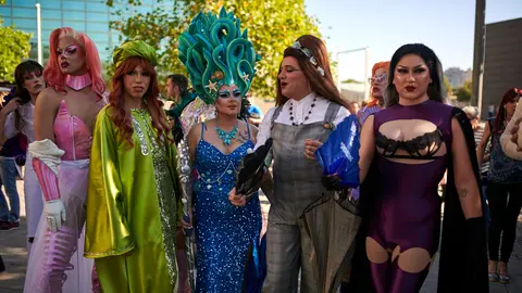Manifestación con motivo del Día del Orgullo LGTBI+ 2022 en Pamplona. PABLO LASAOSA