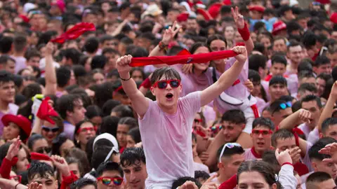 Chupinazo de San Fermin 2022 en la Plaza del Castillo de Pamplona. ALEJANDRO VELASCO (38)