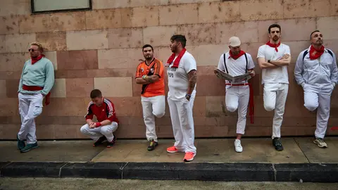 Momentos previos al primer encierro de San Fermín 2022 en Santo Domingo. IRANZU LARRASOAÑA