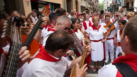 Procesión de San Fermín 2022 por las calles de Pamplona. IÑIGO ALZUGARAY