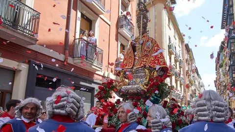 Procesión de San Fermín 2022 por las calles de Pamplona. IÑIGO ALZUGARAY
