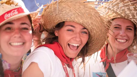 Ambiente en la séptima corrida de San Fermín 2022 en la Plaza de Toros de Pamplona con toros de la ganadería Victoriano del Río. IRAITZ IRIARTE.