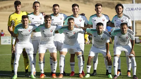 Once inicial de Osasuna frente al Huesca en el partido amistoso de pretemporada disputado en Mendigorría. CA OSASUNA