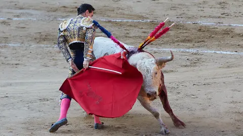 Primera corrida de las Fiestas de Tafalla 2022 con toros de Tomás Prieto de la Cal para el mano a mano entre Joselillo y Gómez del Pilar. IÑIGO ALZUGARAY