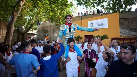 Tercera corrida de fiestas de Tafalla 2022 con toros de Sobral para los diestros Oliva Soto, Rafael Serna y Javier Orozco. PABLO LASAOSA