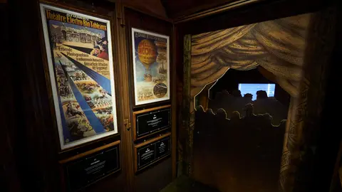 Presentación de la exposición 'Empieza el espectáculo. George Méliès y el cine de 1900', que la Fundación 'la Caixa' organiza con el Ayuntamiento de Pamplona.IÑIGO ALZUGARAY