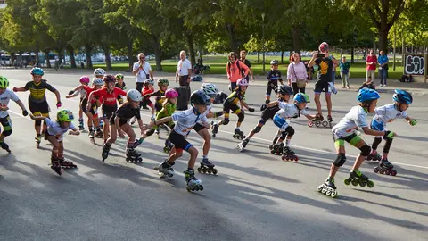 P2P Txiki 2022 de patinaje en el Parque de Antoniutti de Pamplona. IÑIGO ALZUGARAY