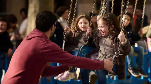Espacio COworkids para los niños en la Plaza de la Libertad durante la Navidad de 2022. PABLO LASAOSA