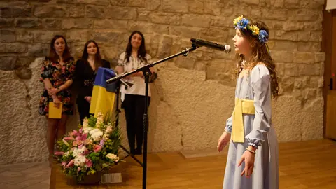 El Cluster SOS Ucrania organiza una gala de reconocimientos a personas y entidades por la colaboración prestada durante el primer año de la guerra. PABLO LASAOSA