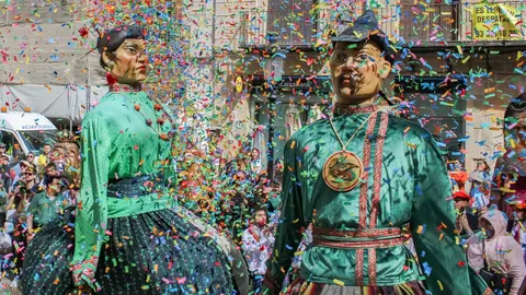 La visita de los Gigantes de Tafallla a Barcelona con motivo de las Fiestas de Sant Josep Oriol. CEDIDA