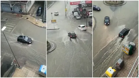 Tromba de agua en Estella.