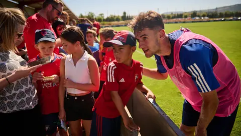 Osasuna se entrena en las instalaciones de Tajonar durante la pretemporada de 2023-2024. PABLO LASAOSA