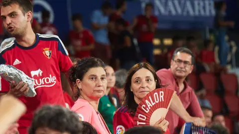 La grada del estadio de El Sadar durante el partido de La Liga EA Sports entre CA Osasuna y Athletic Club disputado en Pamplona. IÑIGO ALZUGARAY