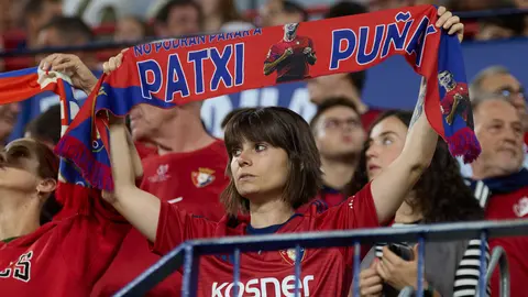 La grada del estadio de El Sadar durante el partido de La Liga EA Sports entre CA Osasuna y Atlético de Madrid disputado en Pamplona. IÑIGO ALZUGARAY