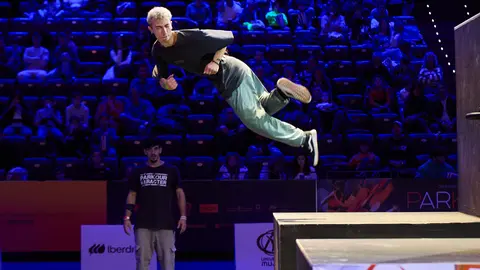 Campeonato de España de Parkour en el Navarra Arena de Pamplona. IÑIGO ALZUGARAY