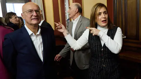 Acto de toma de posesión de Alicia Echeverría Jaime como delegada del Gobierno en Navarra, con la presencia de la ministra de Inclusión, Seguridad Social y Migraciones, Elma Saiz, y la presidenta del Gobierno de Navarra, María Chivite. IÑIGO ALZUGARAY