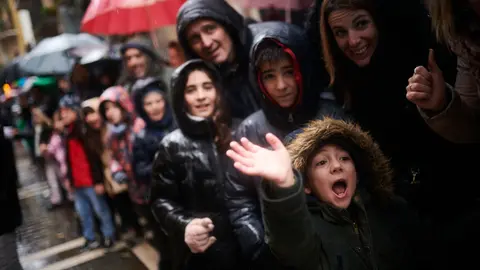 Los Reyes Magos llegan a Pamplona por el Portal de Francia en 2024. PABLO LASAOSA