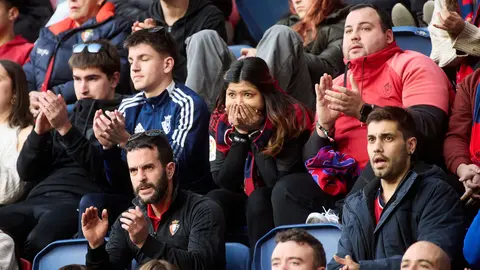La grada del estadio de El Sadar durante el partido de La Liga EA Sports entre CA Osasuna y RC Celta disputado en Pamplona. IÑIGO ALZUGARAY
