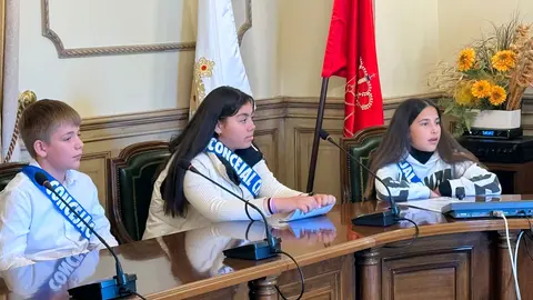 Los Quintos del 2012 'toman' posesión en el Ayuntamiento de Arguedas por las fiestas de la juventud. CEDIDA