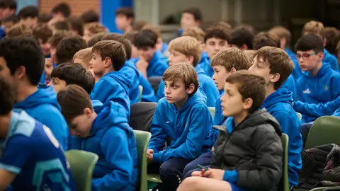 El Club Deportivo San Cernin organiza un encuentro con los seleccionadores nacionales de fútbol masculino y femenino, Luis de la Fuente y Montse Tomé, con motivo del 50º aniversario de su fundación. PABLO LASAOSA