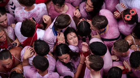 Chupinazo de San Fermín 2024 en la Plaza del Ayuntamiento de Pamplona. PABLO LASAOSA