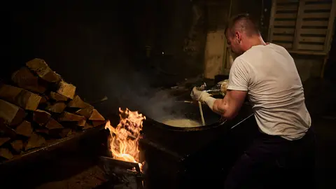 La churrería de La Mañueta abre sus puertas durante San Fermín 2024. PABLO LASAOSA