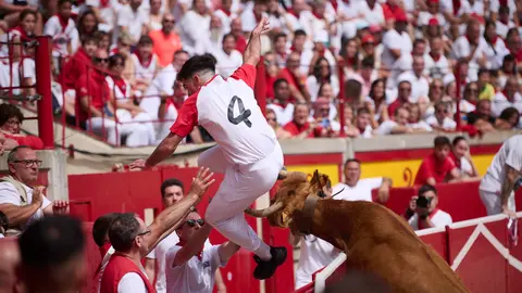 Concurso de anillas de San Fermín 2024 con reses de Eulogio Mateo en la Plaza de Toros de Pamplona. PABLO LASAOSA