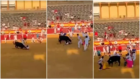 Montaje con fotogramas del vídeo de la cogida. NAVARRA.COM