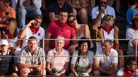 El torero Sánchez Vara lidia seis toros de Casta Navarra de la ganadería de Reta durante las fiestas de Tafalla 2024. PABLO LASAOSA