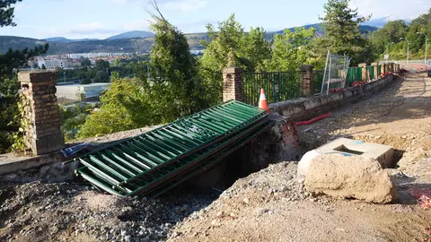Obras del carril bici en la Cuesta de Beloso. NAVARRA.COM
